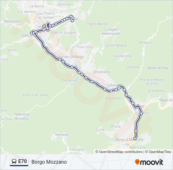 E70 Bus Line Map
