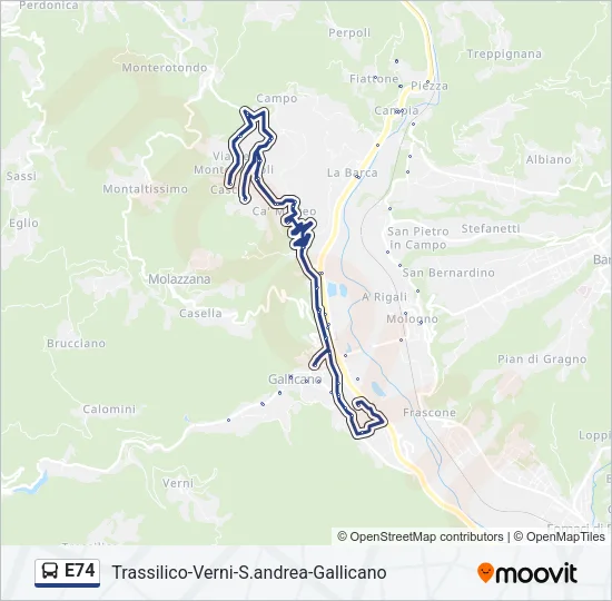 E74 Bus Line Map