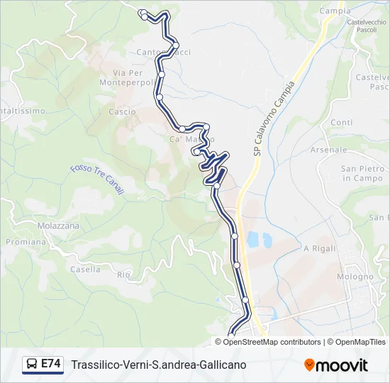E74 Bus Line Map