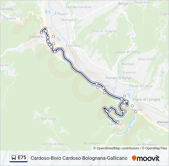 E75 Bus Line Map