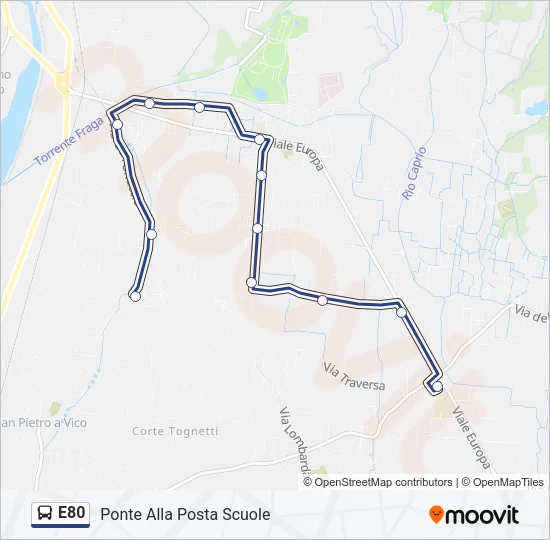 E80 Bus Line Map