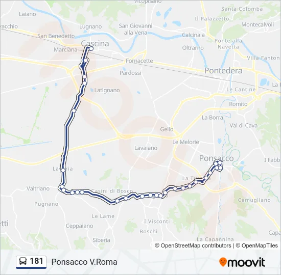 181 Bus Line Map
