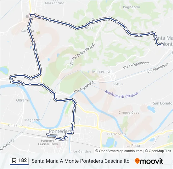 Percorso linea bus 182