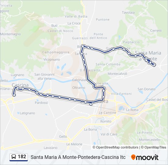 182 Bus Line Map