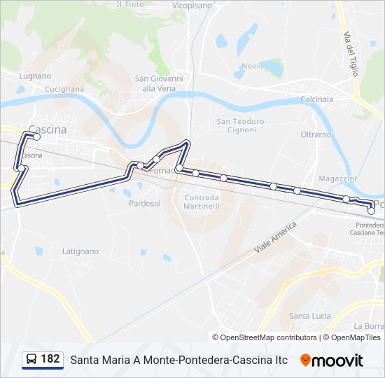 182 Bus Line Map