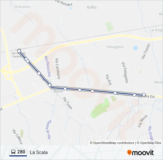 280 Bus Line Map