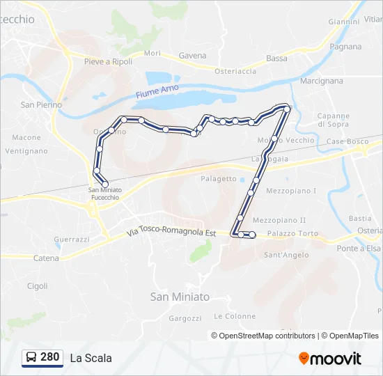 280 Bus Line Map