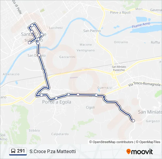 291 Bus Line Map
