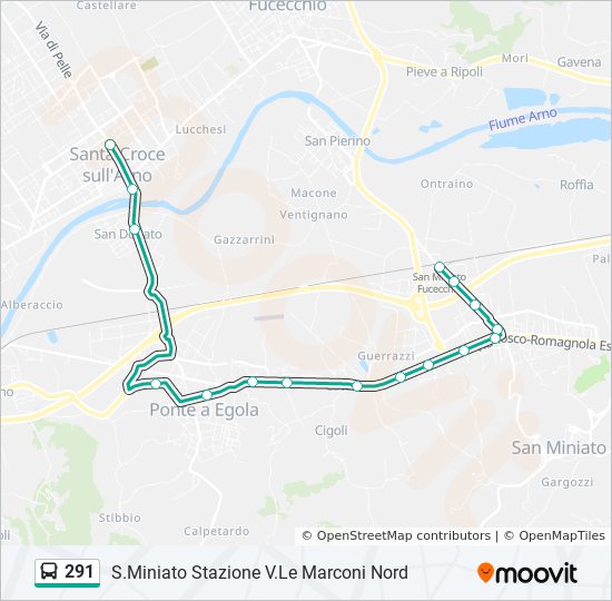 291 bus Line Map