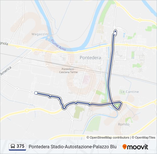 Percorso linea bus 375