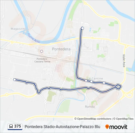 375 Bus Line Map