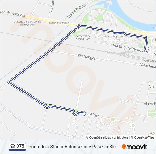 375 bus Line Map