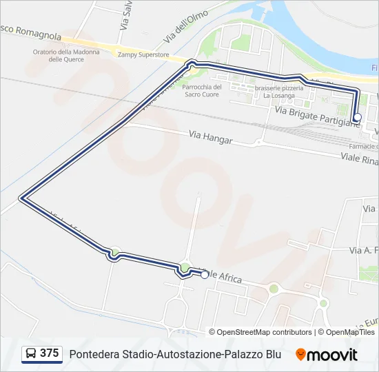 375 Bus Line Map