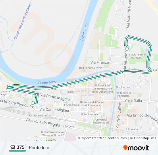 375 bus Line Map