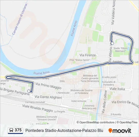 375 Bus Line Map