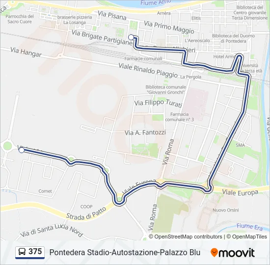 375 Bus Line Map