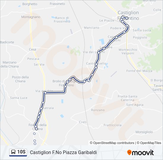 Percorso linea bus 10S