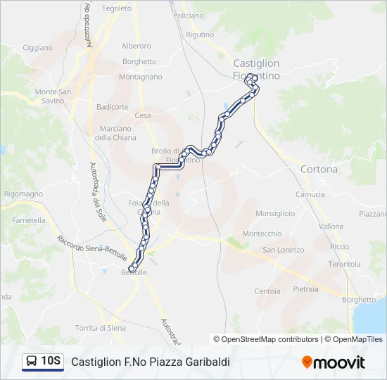 10S Bus Line Map