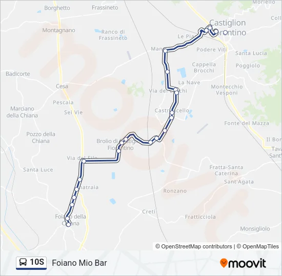 10S Bus Line Map