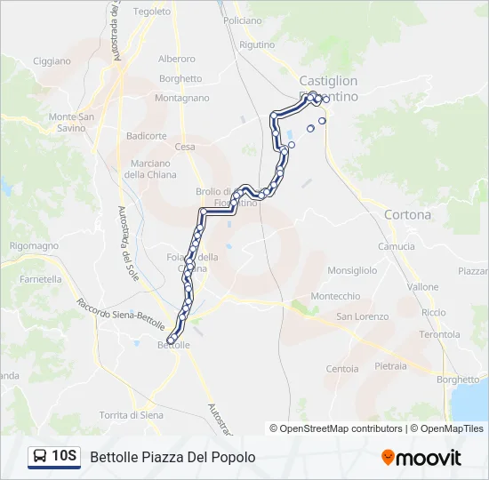 10S Bus Line Map
