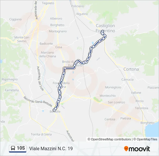 10S Bus Line Map