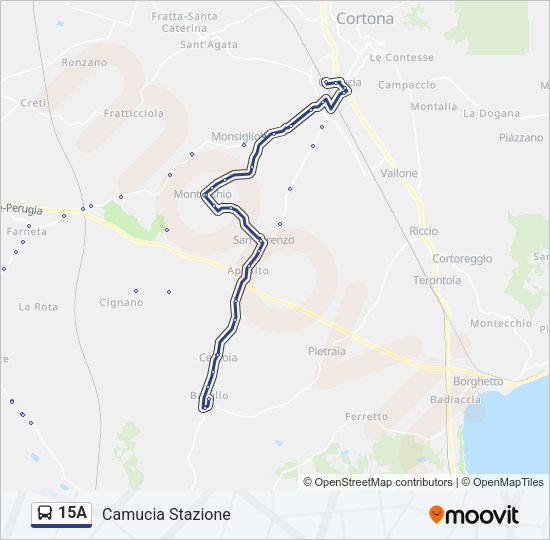 Percorso linea bus 15A