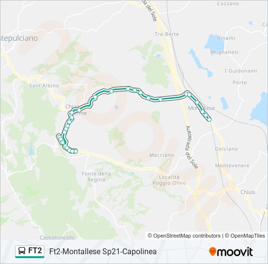 Percorso linea bus FT2