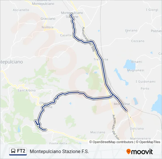 Percorso linea bus FT2