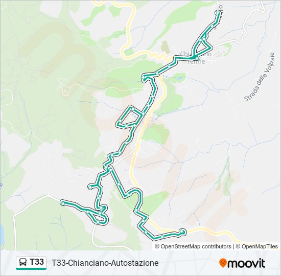 Percorso linea bus T33