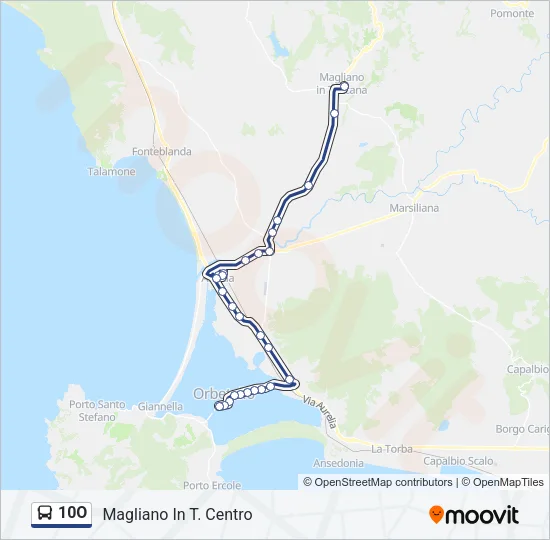 10O Bus Line Map