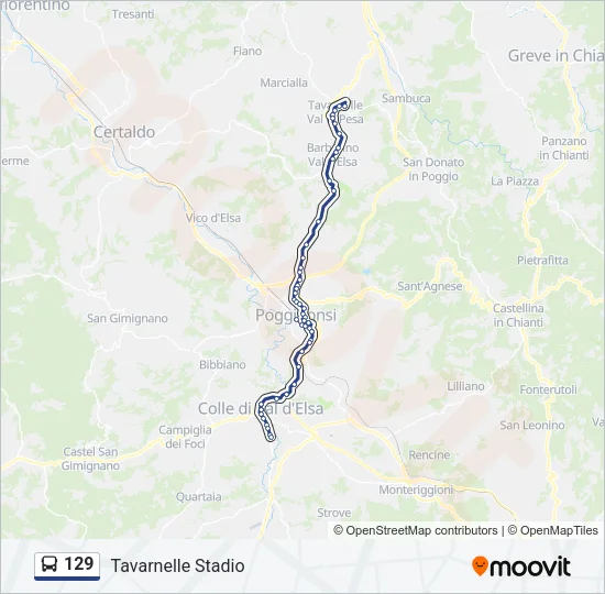 129 Bus Line Map