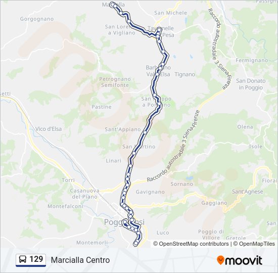 129 Bus Line Map