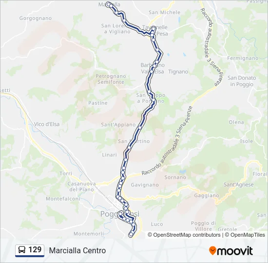 129 Bus Line Map