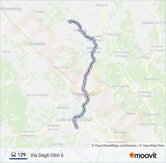 129 Bus Line Map