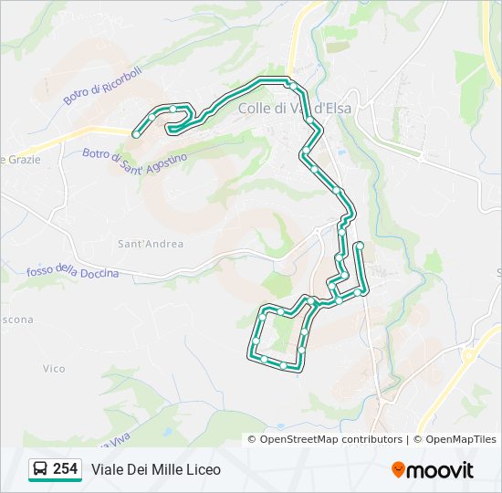 Percorso linea bus 254