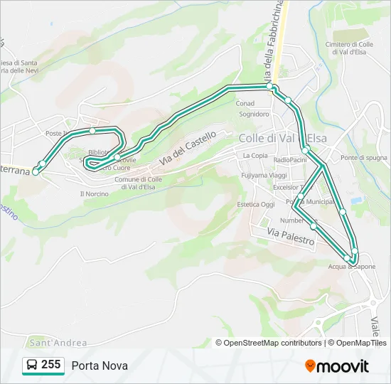 255 Bus Line Map