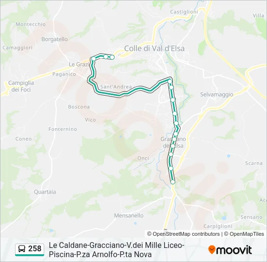 258 Bus Line Map