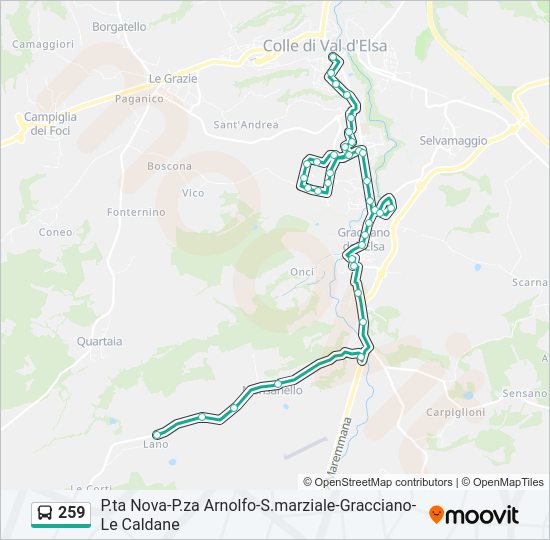 259 bus Line Map