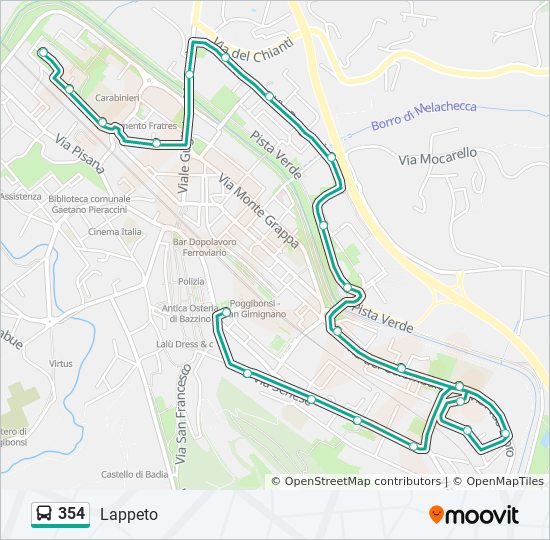 354 bus Line Map