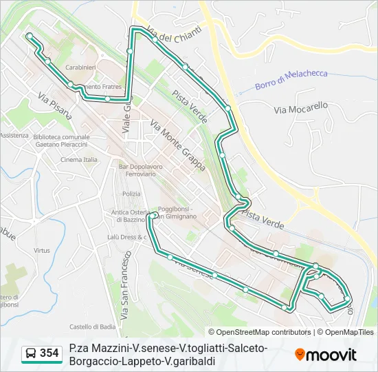354 Bus Line Map