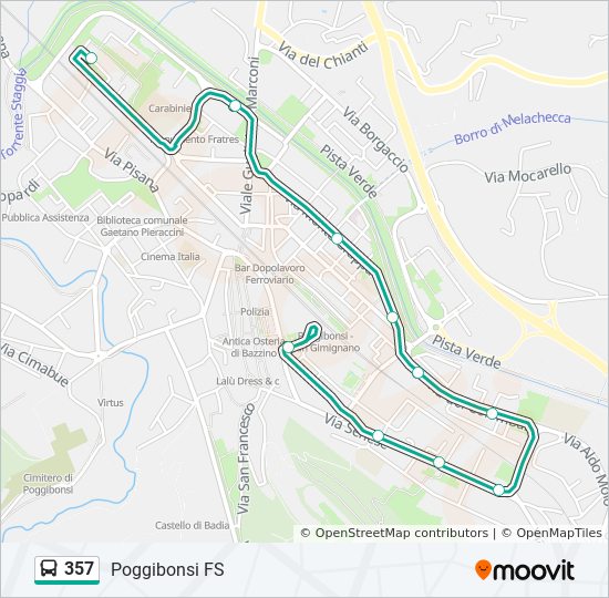 Percorso linea bus 357