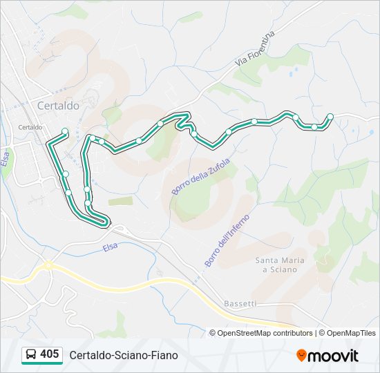Percorso linea bus 405