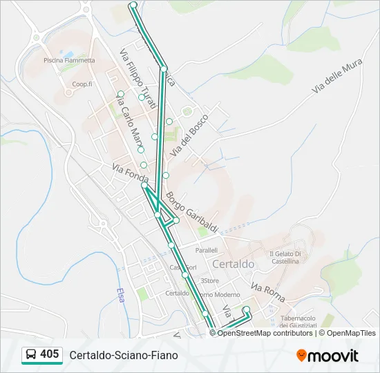 Percorso linea bus 405