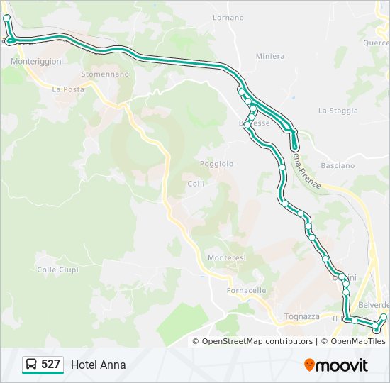 527 bus Line Map