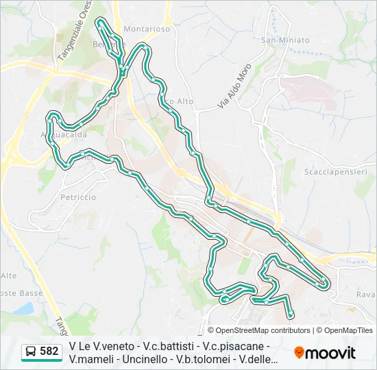 582 Bus Line Map