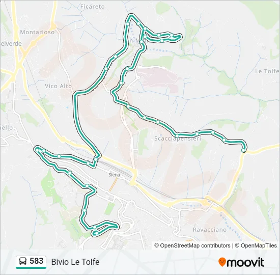 583 Bus Line Map