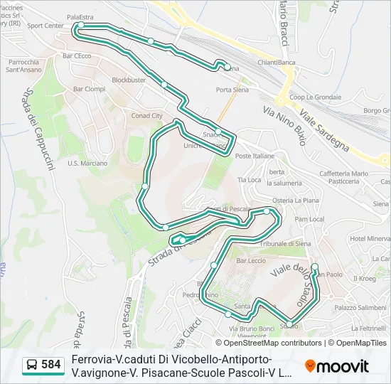584 Bus Line Map