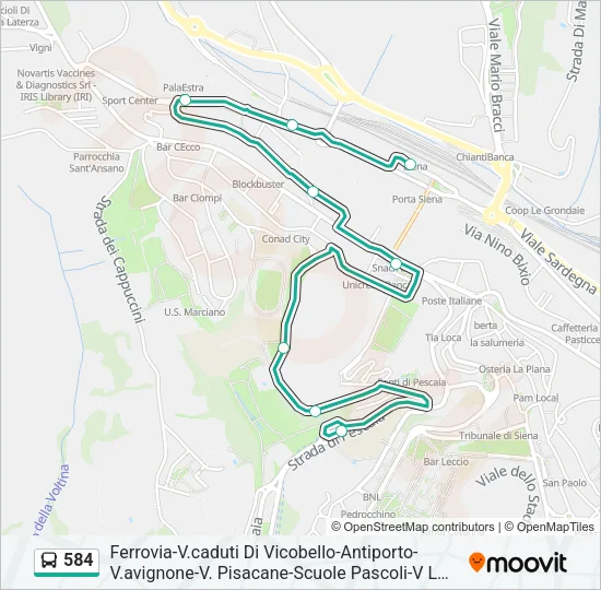 584 Bus Line Map