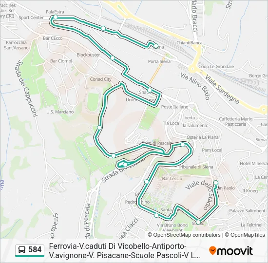 584 Bus Line Map