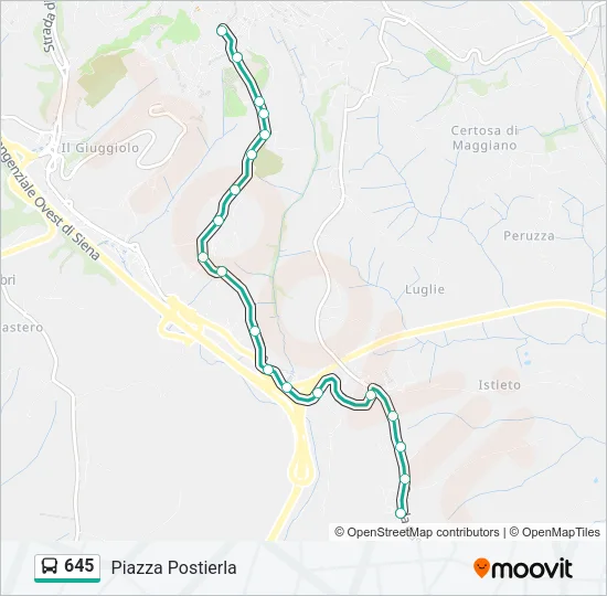 645 Bus Line Map